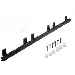 Crémaillère nylon armé portail coulissant 1 m avec 6 attaches basses compatible Somfy